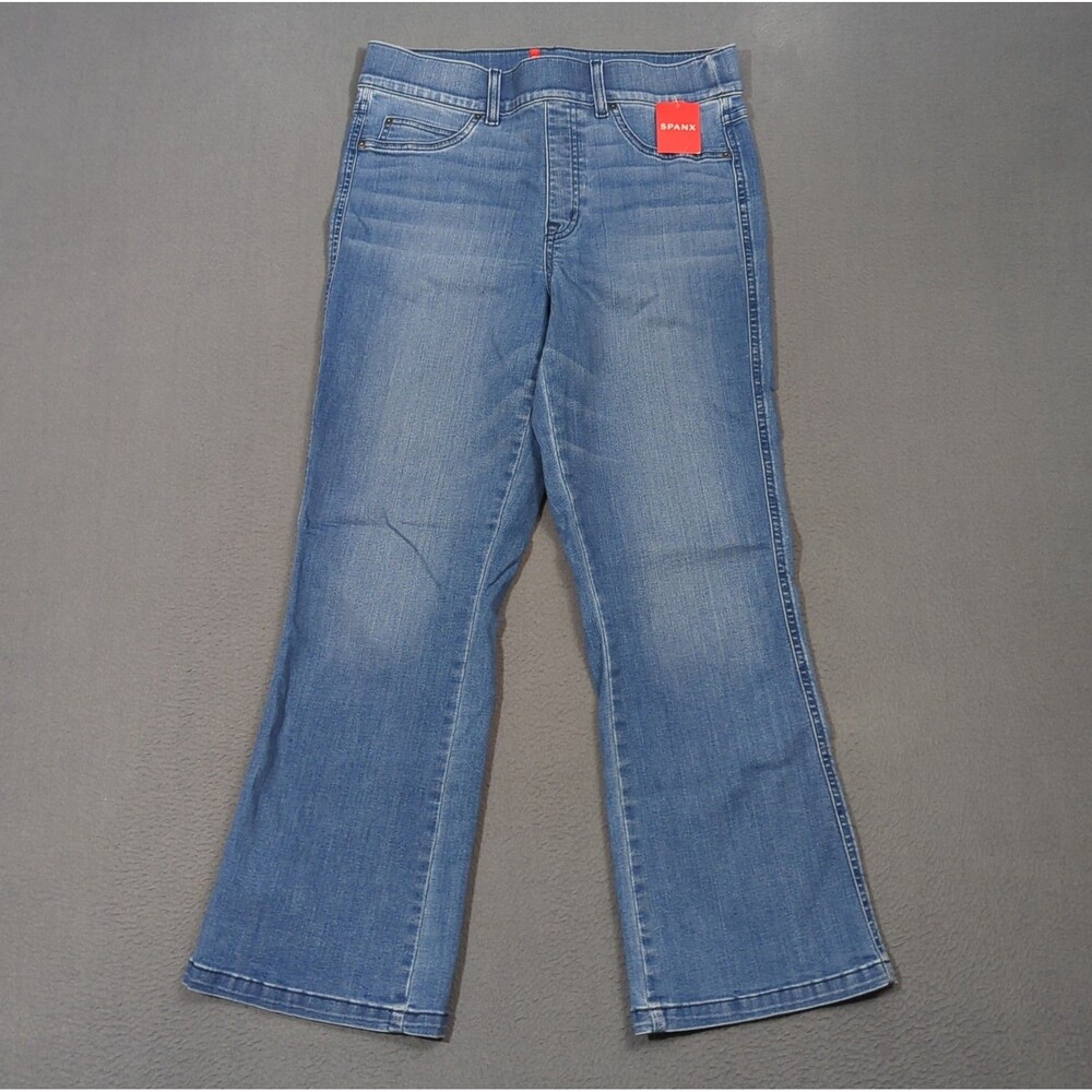 Spanx Pants Women's L Blue Cropped Cropped Kick Flare Denim Vintage Indigo NWT